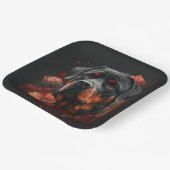 Assiettes en carton chien Rottweiler  ペーパープレート (傾斜あり)