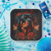 Assiettes en carton chien Rottweiler  ペーパープレート (パーティー)