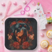 Assiettes en carton chien Rottweiler  ペーパープレート (パーティー)