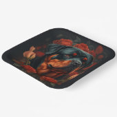 Assiettes en carton chien Rottweiler  ペーパープレート (傾斜あり)
