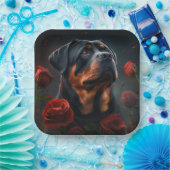 Assiettes en carton chien Rottweiler  ペーパープレート (パーティー)