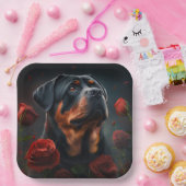 Assiettes en carton chien Rottweiler  ペーパープレート (パーティー)