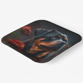 Assiettes en carton chien Rottweiler  ペーパープレート (傾斜あり)