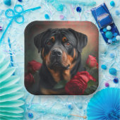 Assiettes en carton chien Rottweiler  ペーパープレート (パーティー)