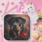 Assiettes en carton chien Rottweiler  ペーパープレート (パーティー)