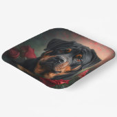 Assiettes en carton chien Rottweiler  ペーパープレート (傾斜あり)