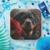 Assiettes en carton chien Rottweiler  ペーパープレート (パーティー)