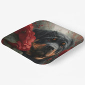 Assiettes en carton chien Rottweiler  ペーパープレート (傾斜あり)