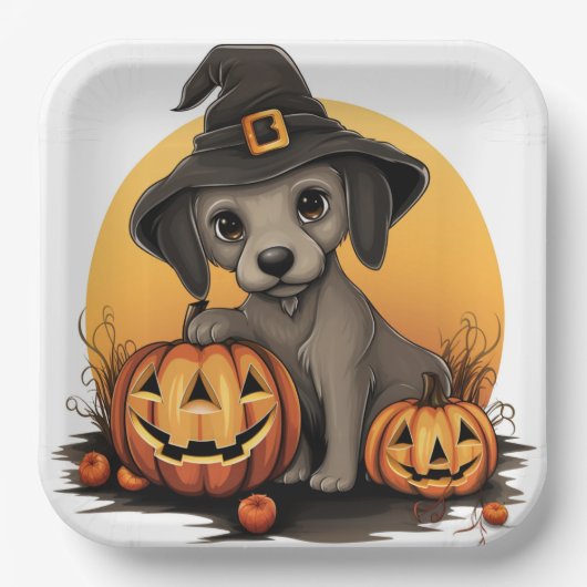 Assiettes en carton  Costumed Canines ペーパープレート (正面)