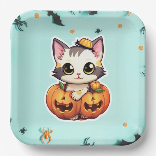 Assiettes en carton Cute Série 7-6=7 ペーパープレート (正面)