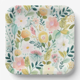 Assiettes en carton Fleur ペーパープレート