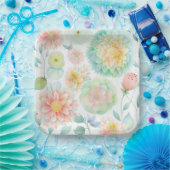 Assiettes en carton Fleur ペーパープレート (パーティー)