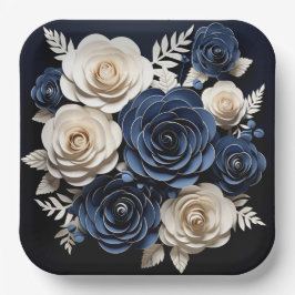 Assiettes en carton Fleur Séries 1 ペーパープレート