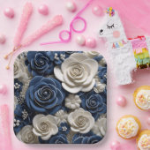 Assiettes en carton Fleur Séries 1-2 ペーパープレート (パーティー)