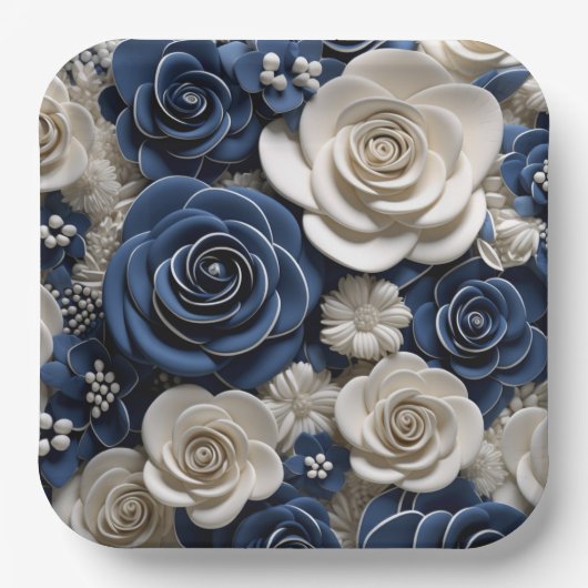 Assiettes en carton Fleur Séries 1-2 ペーパープレート (正面)