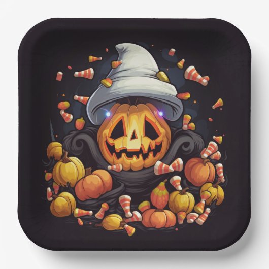 Assiettes en carton  Friendly Ghost ペーパープレート (正面)