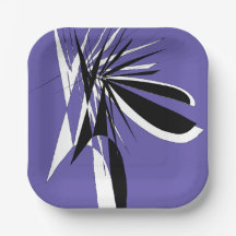 Assiettes en Carton Graphique Violettes