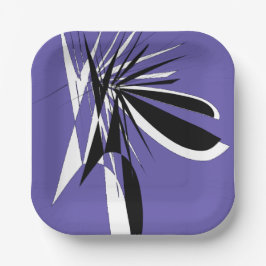 Assiettes en Carton Graphique Violettes ペーパープレート
