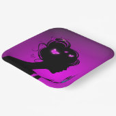 Assiettes En Carton La femme papillons violets ペーパープレート (傾斜あり)