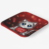 Assiettes En Carton Le chaton t'aime ペーパープレート (傾斜あり)