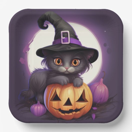 Assiettes en carton Mystic Feline ペーパープレート (正面)