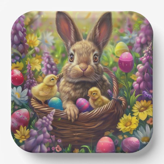 Assiettes en carton Pâques Série 1 -4 ペーパープレート (正面)