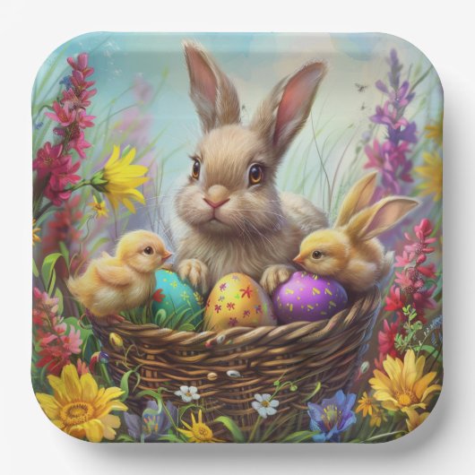 Assiettes en carton Pâques Série 1 -5 ペーパープレート (正面)