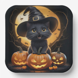 Assiettes en carton  Série 1  Black Cat 02 ペーパープレート