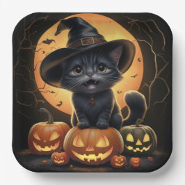 Assiettes en carton  Série 1  Black Cat 03 ペーパープレート