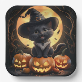 Assiettes en carton  Série 1  Black Cat 04 ペーパープレート