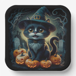 Assiettes en carton  Série 1  Black Cat 07 ペーパープレート