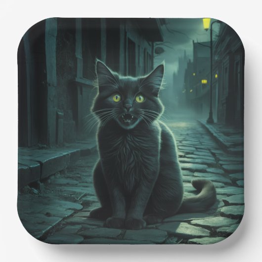 Assiettes en carton Série 1 Black Cat 09 ペーパープレート (正面)