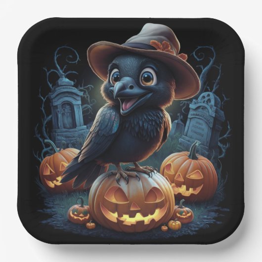 Assiettes en carton  Série 1  Corbeau ペーパープレート (正面)