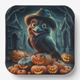 Assiettes en carton  Série 1  Corbeau 02 ペーパープレート