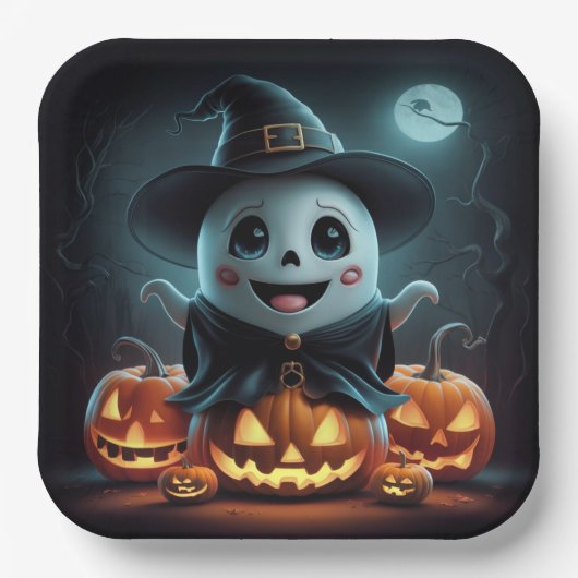 Assiettes en carton Série 1 Ghost ペーパープレート (正面)