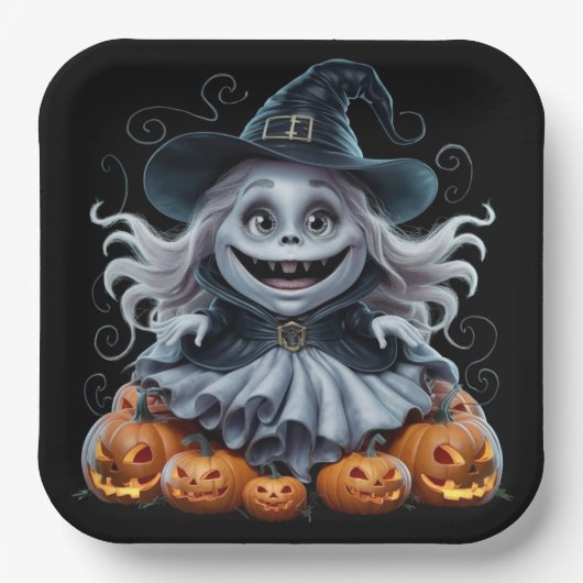 Assiettes en carton  Série 1 Ghost 03 ペーパープレート (正面)