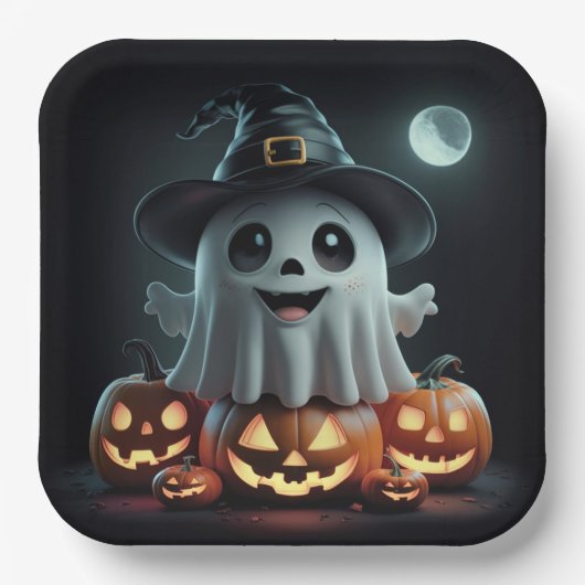 Assiettes en carton  Série 1 Ghost 04 ペーパープレート (正面)