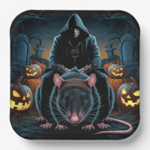 Assiettes en carton  Série 1  rats 04