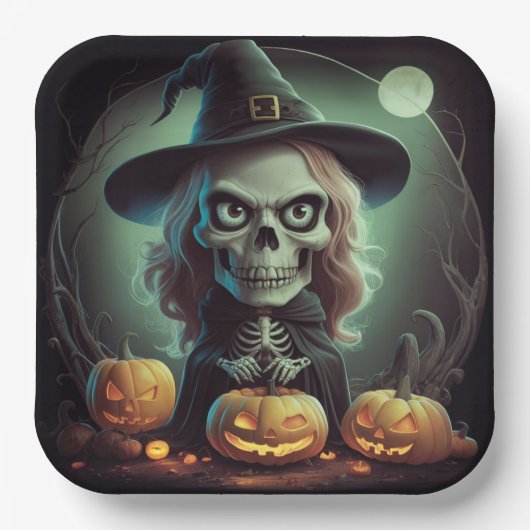 Assiettes en carton  Série 1 Skeleton 02 ペーパープレート (正面)