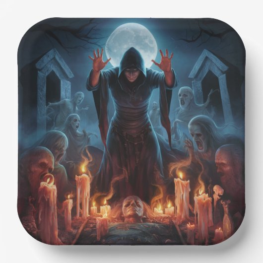 Assiettes en carton  Série 1  sorcier 03 ペーパープレート (正面)