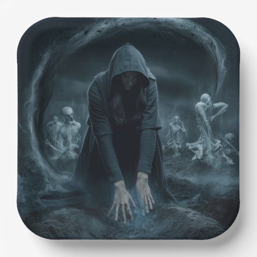 Assiettes en carton  Série 1  sorcier 04 ペーパープレート (正面)