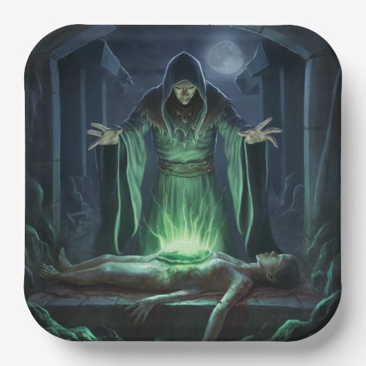 Assiettes en carton  Série 1  sorcier 07 ペーパープレート (正面)