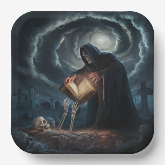 Assiettes en carton  Série 1  sorcier 08 ペーパープレート (正面)