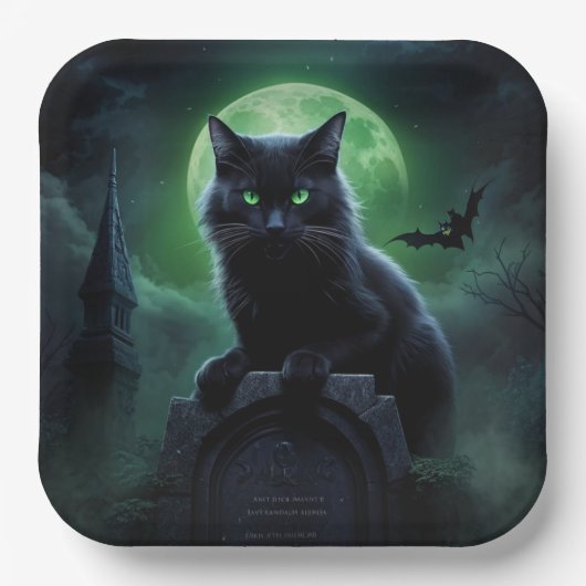 Assiettes en carton  Série 2  Black Cat 02 ペーパープレート (正面)