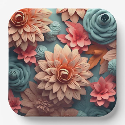 Assiettes en carton Spring Petal ペーパープレート (正面)