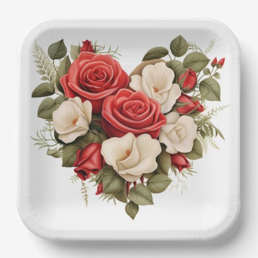 Assiettes en carton St-Valentin Série 1-2 ペーパープレート (正面)