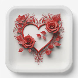 Assiettes en carton St-Valentin Série 1-3 ペーパープレート