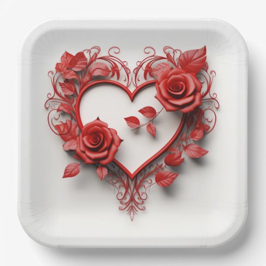 Assiettes en carton St-Valentin Série 1-3 ペーパープレート (正面)