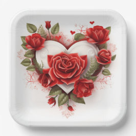Assiettes en carton St-Valentin Série 1-5 ペーパープレート