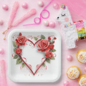 Assiettes en carton St-Valentin Série 1-6 ペーパープレート (パーティー)